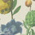 Kussenhoes met botanisch dessin van granaatappels, artisjokken en bloemen op olijfgroene achtergrond, De Ploeg - Kendix collectie.