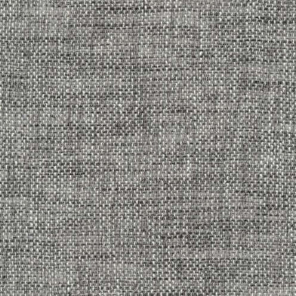 Close-up van stijlvolle grijze inbetween-gordijnstof Voyage van De Ploeg met rustieke charme en subtiele textuur.