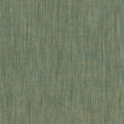 Transparante gordijnstof Mizu in watergroen met natuurlijke textuur en glans, geschikt voor privacy en lichtinval.