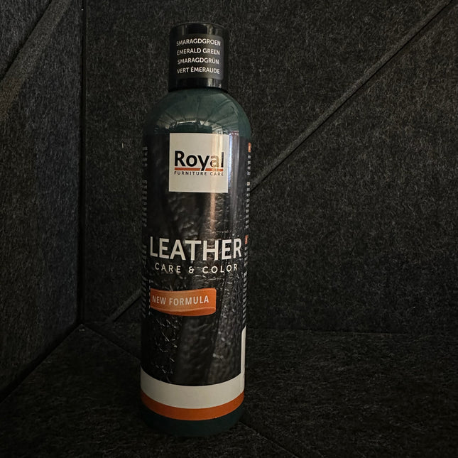 Bottle of Leather Care & Color Lederwas - 250 ml by Royal Furniture for leather restoration.