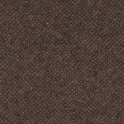 Bouclé stof in walnootbruin, balans van textuur en elegantie; slijtvast en makkelijk te onderhouden. Vanaf 5 meter 10% korting.