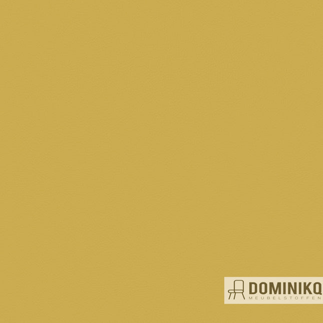 Gele stof Camira Layer UAY14 textiel, ideaal voor interieur met duurzaamheid, comfort en onderhoudsgemak van polyester en katoen.