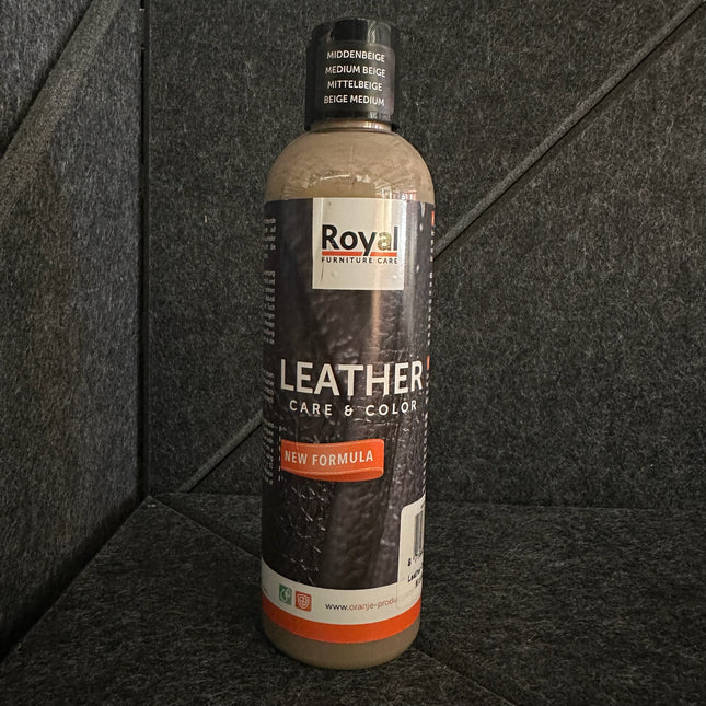 Leather Care & Color Lederwas - 250 ml bottle, beige formula for restoring and protecting leather by Royal Furniture.