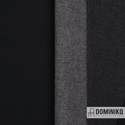 Zwarte antistatische meubelstof uit de Camira Hi-Tech collectie, duurzaam en geschikt voor intensief gebruik.