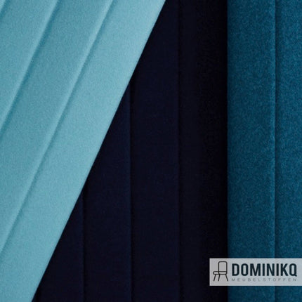 Camira Fabrics Synergy Quilt Channel QSC62 in blauw en groen tinten met gewatteerd patroon, ideaal voor meubelstoffering.