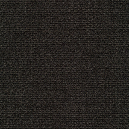 Close-up van De Ploeg - Meru meubelstof in donkerbruine kleur met onregelmatige binding en grove textuur, perfect voor moderne interieurs.