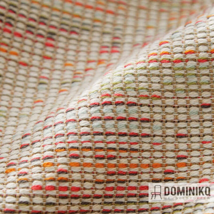 Meubelstof Nevada van De Ploeg, geschikt voor intensief gebruik, met kleurrijk, grof geweven patroon. Vanaf 5 meter 10% korting I Dominikq.