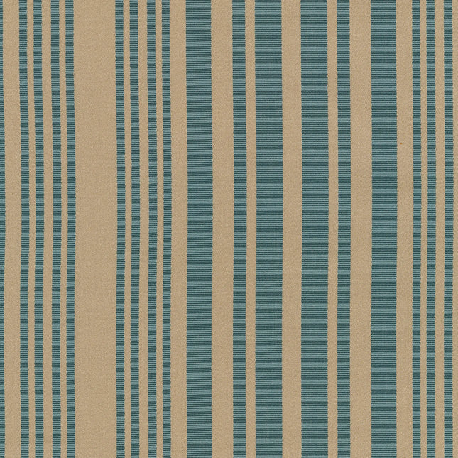 Kvadrat - Sahco - Carmen - 03 striped beige and aqua upholstery fabric with elegant design.