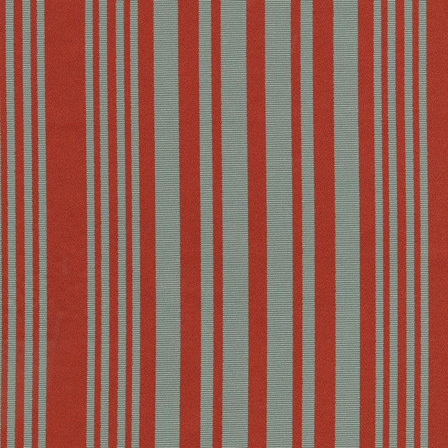 Kvadrat - Sahco - Carmen - 05 fabric with modern striped pattern in coral red and aqua, elegant decor for furniture.
