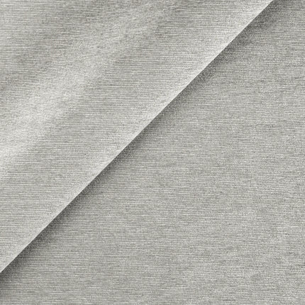 Kvadrat - Sahco - Duke - 09 fabric with horizontal stripe pattern in light grey shade, ideal for furniture upholstery, featuring subtle shine.