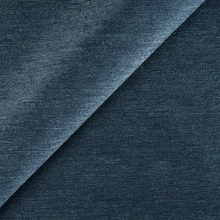 Kvadrat - Sahco - Duke - 19 donkerblauwe meubelstof met fijne glans en horizontale streep