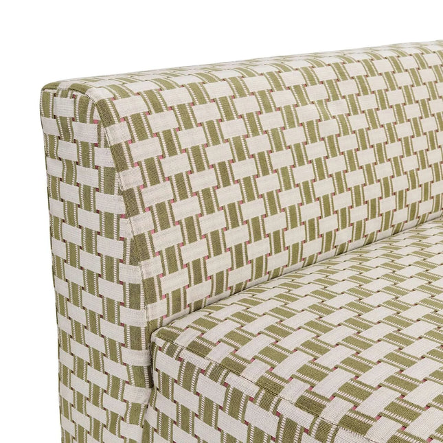 Kvadrat - Sahco - Zade - 120 fabric with geometric épinglé weave on seat.