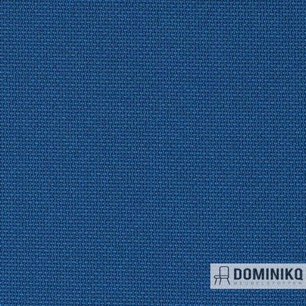 Gabriel Fighter 66082 blauwe polyester bekledingsstof met linnenachtige structuur, veelzijdig voor elk interieur.
