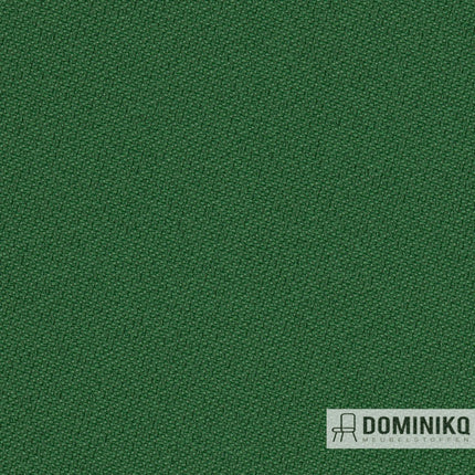 Gabriel Just stof in groen, gerecycled polyester met subtiel tweekleurig ontwerp, ideaal voor meubelbekleding en schermen.