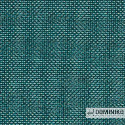 Scandinavisch geïnspireerde blauwe wolstof met micro-geometrisch ruitpatroon, eigentijds ontwerp en rijke textuur voor meubels.