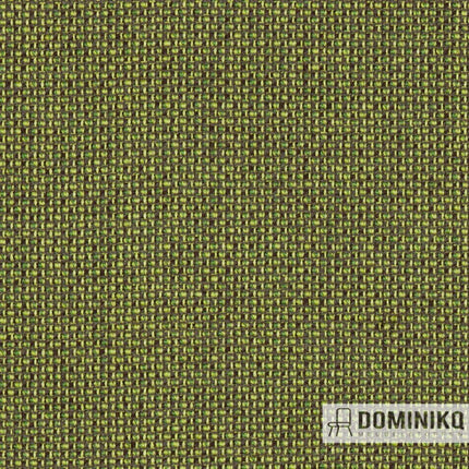 Groene Scandinavische wolstof met micro-geometrisch ruitpatroon en licht onregelmatige textuur, perfecte mix van stijl en comfort.