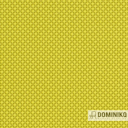 Bruisende Repetto-stof in olijfgroen met compact geometrisch patroon, twee-tonig ontwerp en matte afwerking voor moderne interieurinrichting.