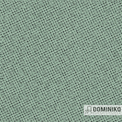 Groene Tonal stof met tweekleurige melange en speelse lijnen, ideaal voor zitmeubilair. Creëert diepte met een bijna 3D effect, beschikbaar in 30 tinten.