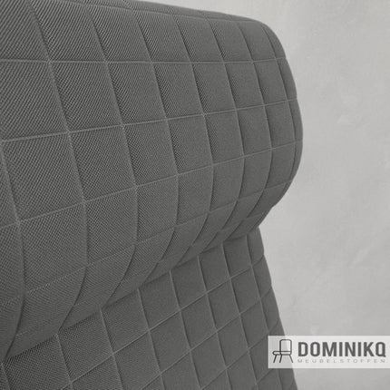 Close-up van de zachte, volumineuze textuur van de Atlantic Square 40 stof met grafisch ruitpatroon in diagonale vlakken.