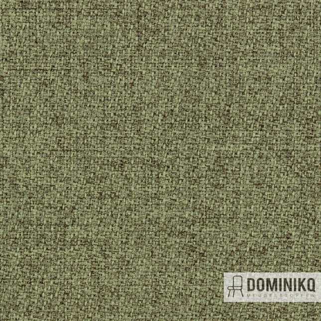 Gabriel Step Melange 68299 stof met gemêleerde structuur in groene tint, ideaal voor stijlvolle en functionele interieurcombinaties.