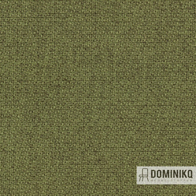 Olijfgroene Step Melange stof met gemêleerde structuur, ideaal voor stijlvol en functioneel interieurdesign