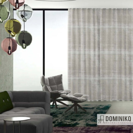 Linnen gordijn van Kendix in een moderne woonkamer, vintage uitstraling. Vanaf 5 meter 10% korting. Ontwerp door Dominikq.