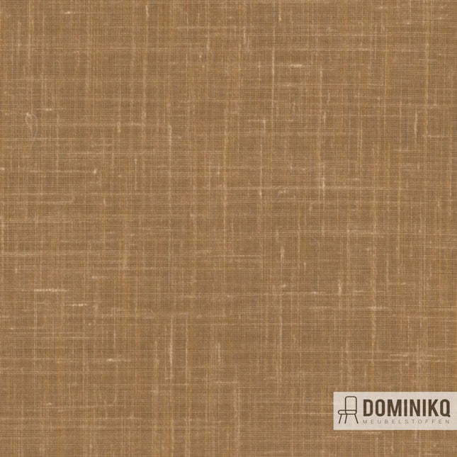 De Ploeg Kendix Luster linnenmix stof in bruin, luxe en onderhoudsvriendelijk, ideaal voor kamerhoge toepassingen, vanaf 5m korting.