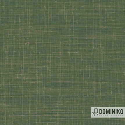 Groene Luster stof van Kendix en De Ploeg met verfijnde linnenmix, ideaal voor elegante interieurtoepassingen. Vanaf 5 meter 10% korting.
