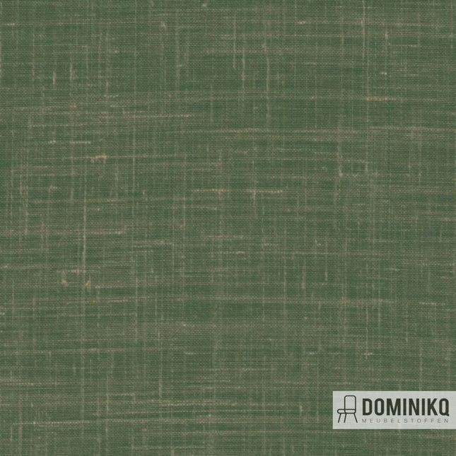 Groene Luster stof van Kendix en De Ploeg met verfijnde linnenmix, ideaal voor elegante interieurtoepassingen. Vanaf 5 meter 10% korting.