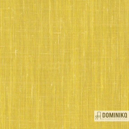 Luster Kendix De Ploeg linnenmix stof in geel, luxe uitstraling. Ideaal voor kamerhoge toepassingen. Vanaf 5 meter 10% korting. I Dominikq