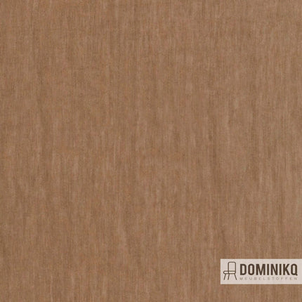 Kendix Ishi linnenmix stof in rijke bruine tint met natuurlijk, gekreukt effect. Privacy en lichtinval balans. Vanaf 5m 10% korting.