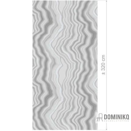 Jacquard geweven stof Kwik van Kendix, De Ploeg, met digitaal metallic effect en golvende patronen, label Dominikq I Dominikq.