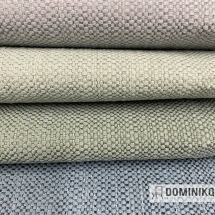 Effen meubelstoffen van Keymer Adventure met ton-sur-ton accenten, slijtvast en lichtbestendig in diverse subtiele kleuren.