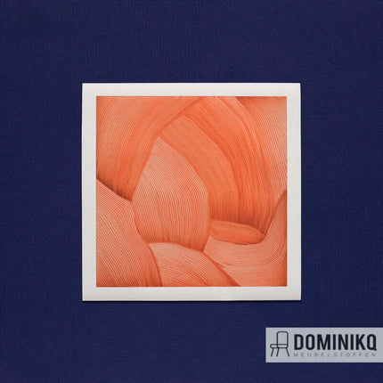 Effen bekledingsstof Kvadrat Sone met grafisch ontwerp in oranje nuances. Geschikt voor diverse toepassingen en beschikbaar in 16 kleuren.