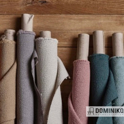 Keiga stof van Kvadrat - Sahco in diverse kleuren, ideaal voor elk interieur. Verkrijgbaar in 17 tinten, elegante matte wol en glanzende garens.