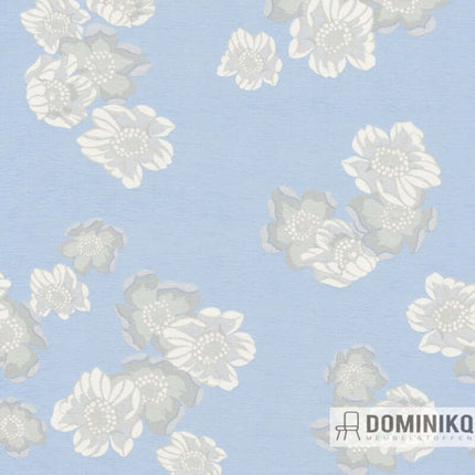 Stevige chenille-stof met opvallend bloemenpatroon, lichte en verfijnde uitstraling, ideaal voor interieurdecoratie