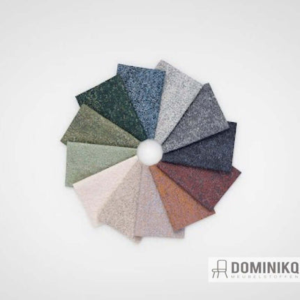 Arda gebreide meubelstof in diverse kleuren, geïnspireerd door natuurlijke vormen en structuren, ontwerp van Front Design Studio.