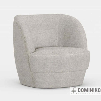 Stijlvolle grijze fauteuil bekleed met zachte mohair stof van Kvadrat Sahco, Italiaans design.