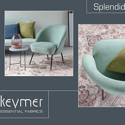 Groene stoel van Keymer Splendid collectie, gemaakt van polyester en polyamide, met gemakkelijke schoonmaak dankzij Care & Clean label.