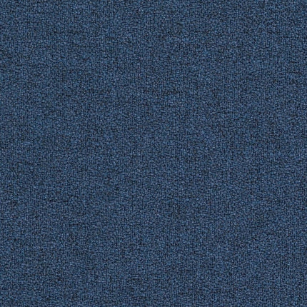 Camira Fabrics X2 AK046 stoffenmateriaal in blauw gerecycled polyester met gesloten lusstructuur, vergelijkbaar met bouclé.