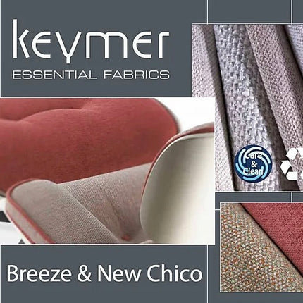 Close-up van Keymer New Chico meubelstof, comfortabel en brandveilig, in diverse kleuren en geweven uit grotendeels polyester.