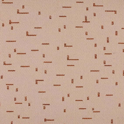 Moderne stof met geometrisch patroon, zalmkleurig, duurzame slijtvastheid en lichtechtheid, perfect als interieurdecoratie.