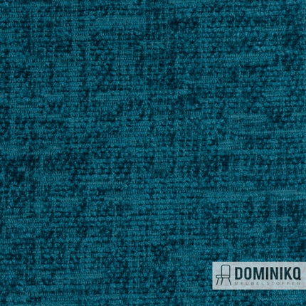 Teal chenille stof Juno, elegant en zacht. Perfect voor interieurprojecten en commerciële ruimtes. Korting 10% vanaf 5 meter.