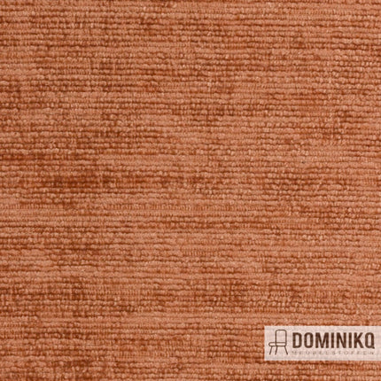 Chenille stof Juno in Burnt Orange, luxe en veelzijdig voor commercieel en residentieel gebruik. Vanaf 5 meter 10% korting.