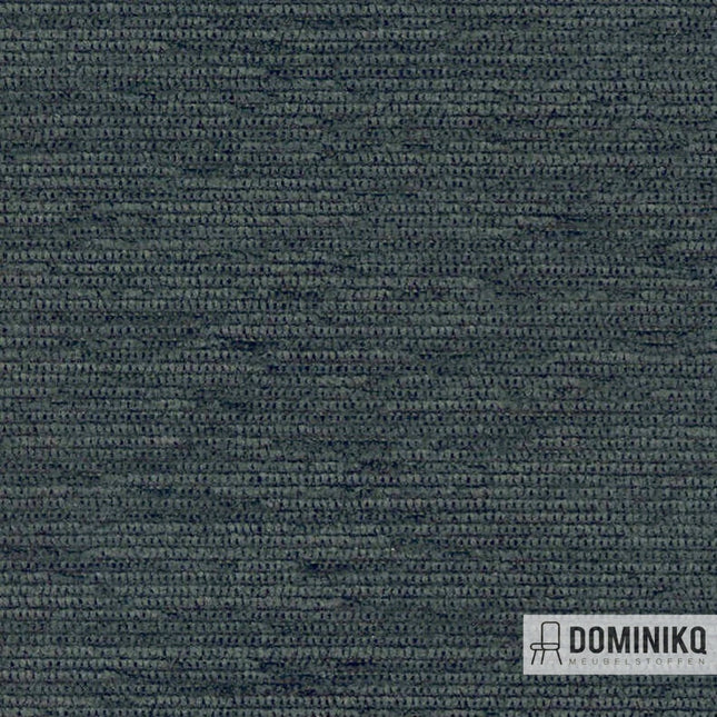 Vyva Fabrics Extex Mull EM02 in flessengroen, luxueuze chenille stof, slijtvast en lichtecht, REACH-gecertificeerd en Phthalate-vrij.