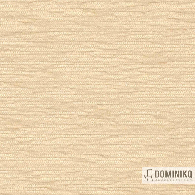 Champagne chenille stof Extex Mull van Vyva Fabrics, luxueus en onderhoudsvriendelijk, slijtvast en lichtecht, phthalate free.