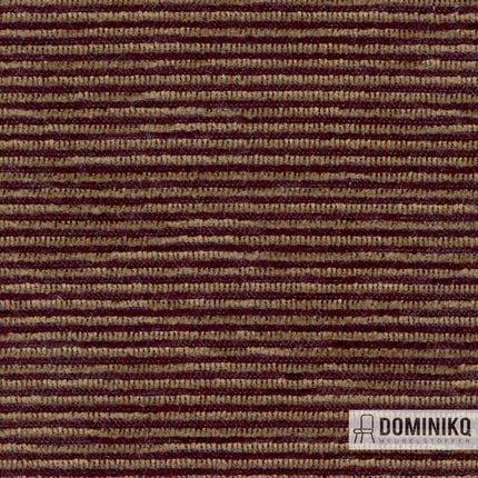 Tweekleurige chenille stof Extex Outline EO05 Coffee met ribstructuur, Vyva Fabrics. Luxueuze uitstraling en onderhoudsgemak.