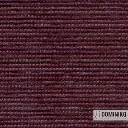 Tweekleurige chenille stof Vyva Fabrics Extex Outline EO06 Damson met ribstructuur, luxe en onderhoudsvriendelijk.