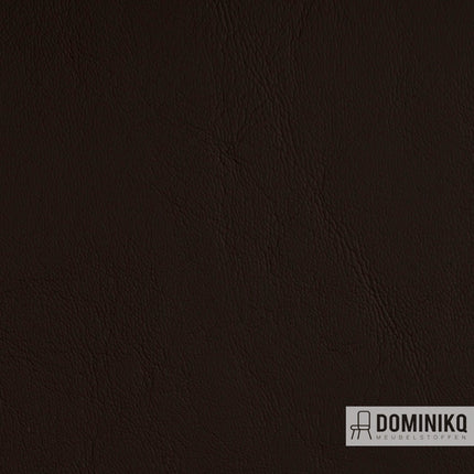 Donkerbruin kunstleer Atlantis van Vyva Fabrics, geschikt voor maritiem gebruik, sterke duurzaamheid en brandvertragend.