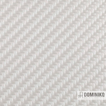 Fibre de carbone stof in Pearl Blanc, 180cm breed, van Vyva Fabrics, geschikt voor maatwerk en interieurontwerp.